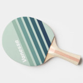 Ocean Green Nostalgic Angled Striping with Name 卓球ラケット (横)