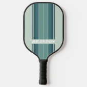 Ocean Green Nostalgic Board Stripes with Name ピックルボールラケット (裏面)