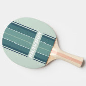 Ocean Green Nostalgic Board Stripes with Name 卓球ラケット (横)