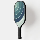 Ocean Green Nostalgic Circle Stripe with Name ピックルボールラケット (左)