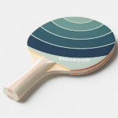 Ocean Green Nostalgic Circle Stripe with Name 卓球ラケット (正面アングル)