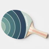 Ocean Green Nostalgic Circle Stripe with Name 卓球ラケット (横)