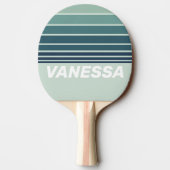 Ocean Green Nostalgic Horizon Striping with Name 卓球ラケット (裏面)
