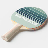 Ocean Green Nostalgic Horizon Striping with Name 卓球ラケット (正面アングル)