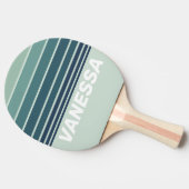 Ocean Green Nostalgic Horizon Striping with Name 卓球ラケット (横)