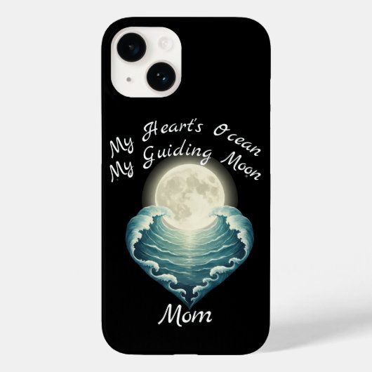 Ocean Heart Guiding Moon Mom Case-Mate iPhoneケース (裏面)