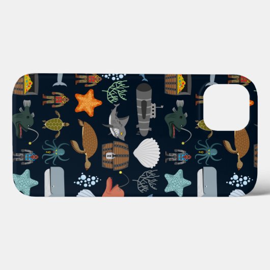Ocean Inhabitants Pattern 1 Case-Mate iPhoneケース (裏面 (横))