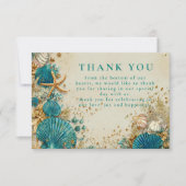 Ocean Inspired Seashell Wedding サンキューカード (正面)