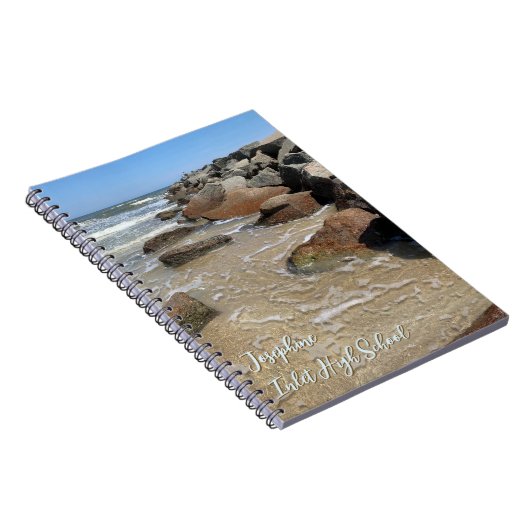 Ocean Jetty Rocks Personalized Notebook ノートブック (右側)