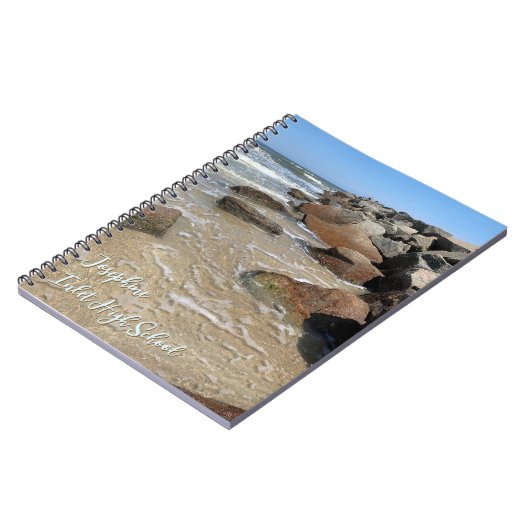 Ocean Jetty Rocks Personalized Notebook ノートブック (左側)