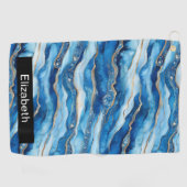 Ocean Jeweled Agate Personalized ゴルフタオル (横)