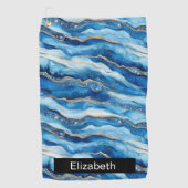 Ocean Jeweled Agate Personalized ゴルフタオル (正面)