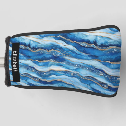 Ocean Jeweled Agate Personalized ゴルフヘッドカバー (正面)