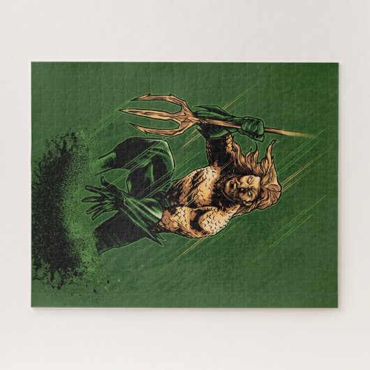 Ocean King Trident Warrior Dynamic Comic Art ジグソーパズル (横)