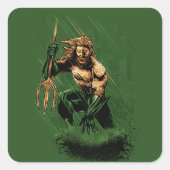 Ocean King Trident Warrior Dynamic Comic Art スクエアシール (正面)