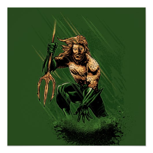 Ocean King Trident Warrior Dynamic Comic Art ポスター (正面)