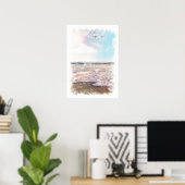 Ocean Landscape - Watercolor Poster ポスター (ホームオフィス)