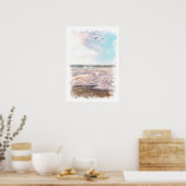 Ocean Landscape - Watercolor Poster ポスター (キッチン)