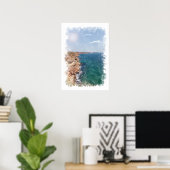 Ocean Landscape - Watercolor Poster ポスター (ホームオフィス)