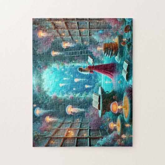 Ocean Librarian Underwater Library Jellyfish ジグソーパズル (縦)