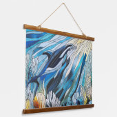 Ocean Life - Digital Art Mosaic 吊り下げ型タペストリー (傾斜あり)