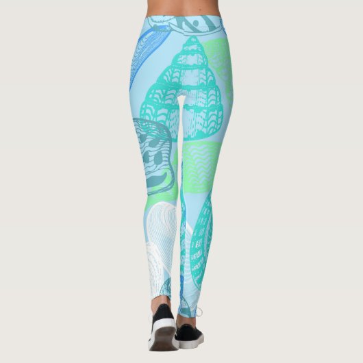 Ocean Life Seamless Pattern Leggings  レギンス (裏面)