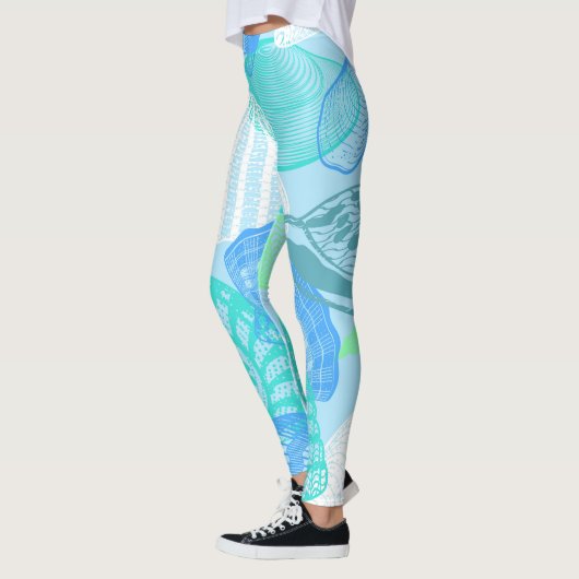 Ocean Life Seamless Pattern Leggings  レギンス (左)