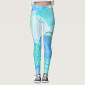 Ocean Life Seamless Pattern Leggings  レギンス (正面)