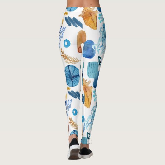 Ocean Life Seamless Pattern Leggings レギンス (裏面)