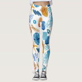Ocean Life Seamless Pattern Leggings レギンス (正面)