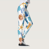 Ocean Life Seamless Pattern Leggings レギンス (右)