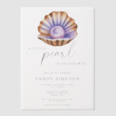 Ocean Little Pearl Under The Sea Baby Shower ベラム紙招待状 (正面)