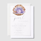 Ocean Little Pearl Under The Sea Baby Shower ベラム紙招待状 (オフセット)