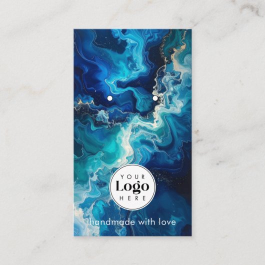 Ocean Logo QR Code Jewelry Earring Display Card 名刺 (正面)