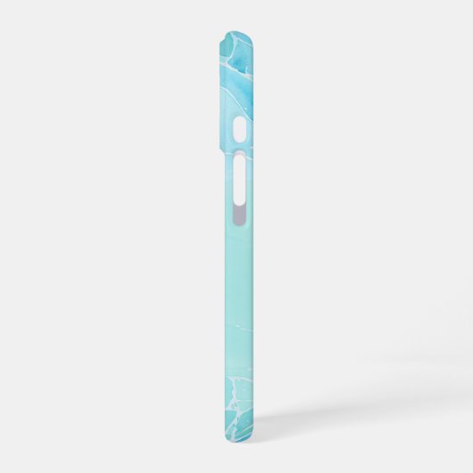 Ocean Marble Cool Aqua Marble Phone Case iPhone 16ケース (左側面)