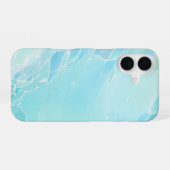 Ocean Marble Cool Aqua Marble Phone Case iPhone 16ケース (裏面横)