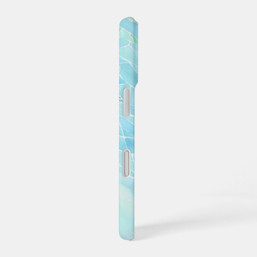 Ocean Marble Cool Aqua Marble Phone Case iPhone 16ケース (右側面)
