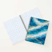 Ocean Marble with White Swirls and Gold Veining ノートブック (内部)