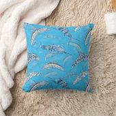 Ocean Marine Animals Dolphins Marlins クッション (ブランケット)