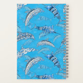 Ocean Marine Animals Dolphins Marlins ノートブック (裏面)