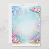 Ocean Mermaid Girls Oneder the Sea 1st Birthday  招待状 (裏面)