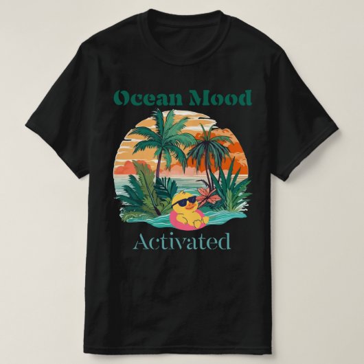 Ocean Mood Activated T-Shirt – Summer Beach Vibes  Tシャツ (デザイン正面)