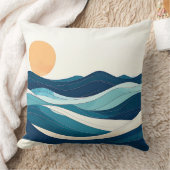 ocean mug, waves design, minimalist mug, coastal l クッション (ブランケット)