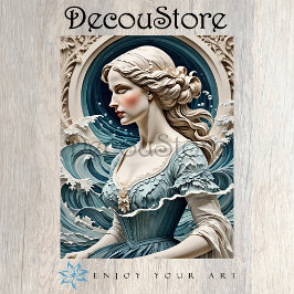 Ocean Muse – Liberty Style Sea Portrait Decoupage 薄葉紙
