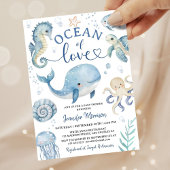 Ocean Of Love Boy Whale Baby Shower Invitation Boy 招待状