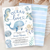 Ocean Of Love Boy Whale Baby Shower Invitation Boy 招待状