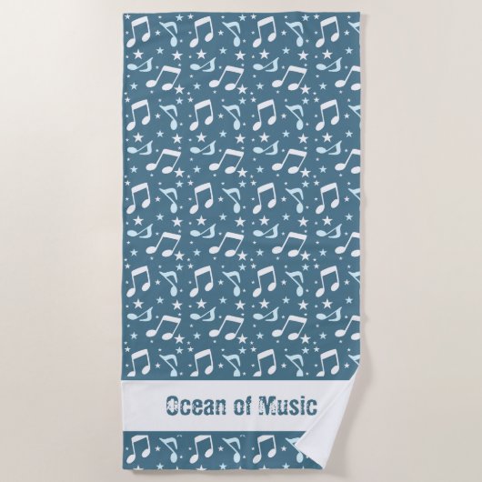 Ocean of Music patterned ビーチタオル (正面)