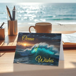 Ocean of Wishes 嵐の海の夜明け 誕生日  カード