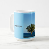 Ocean Palm Reflections | 家族の名前と旅行の年 コーヒーマグカップ (正面左)