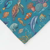 Ocean Pattern フリースブランケット (角)